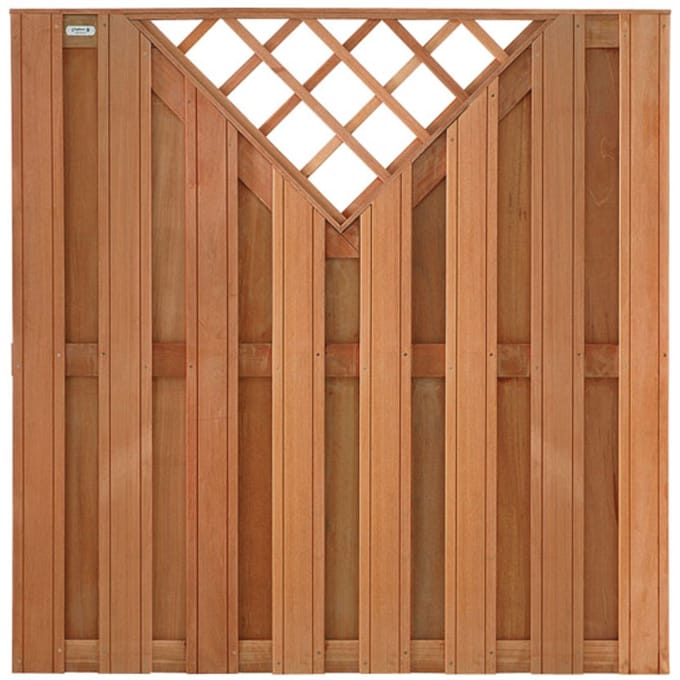 Intergard Schutting hardhout V-trellis tuinscherm 180x180cm