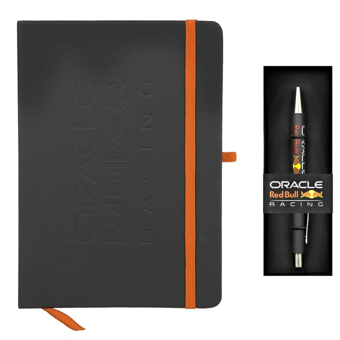 Red Bull schoolset; notitieboek met balpen