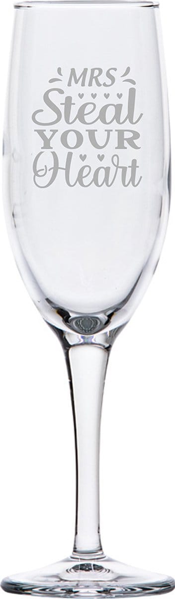 Gegraveerde Champagneglas 16,5cl Mrs. Steal your heart