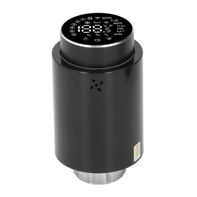 Slimme Thermostatische Radiatorkraan Programmeerbare Temperatuurregelklep Vervanging voor Thuis black