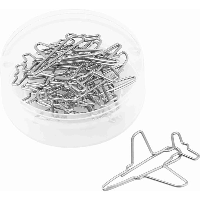 10 stuks Vliegtuigvormige Paperclips Boekenlegger Markering Document Organisatieclip Kantoorbenodigdheden gray
