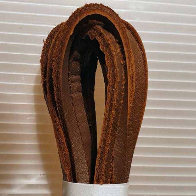 Leren veter - bruin - 120 cm lang - Vierkant-  Dik