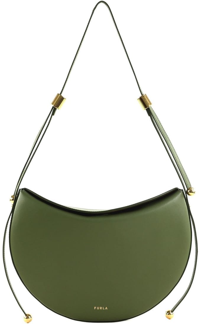 FURLA Leren schoudertas Moonstone Shoulder Bag Avocado olijfgroen
