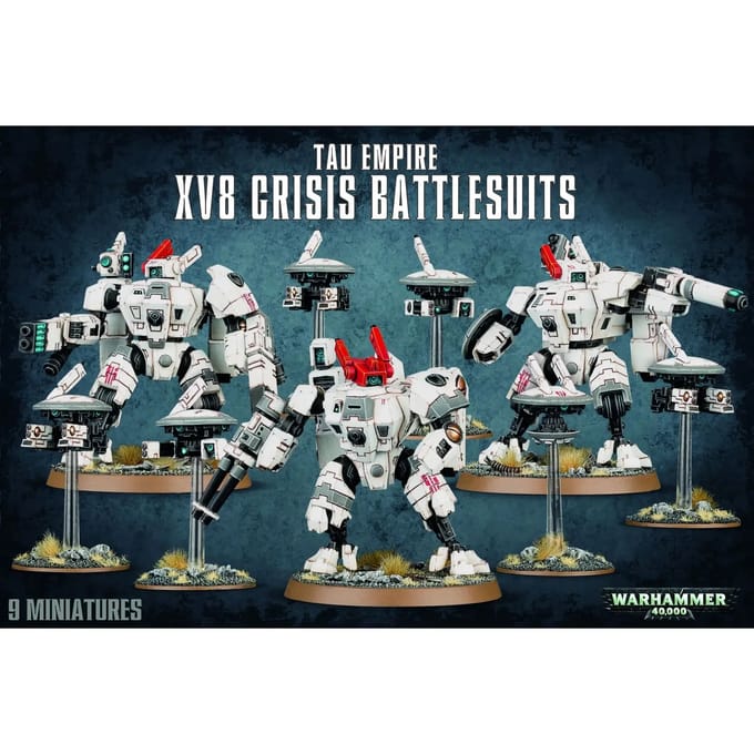 T'au Empire figuur Games Workshop Warhammer 40k XV8 Crisis Battlesuit Team (x9)