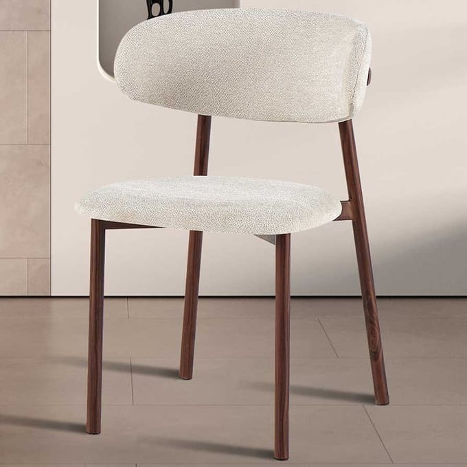 Eetkamerstoel Coco - 53x52x78cm - Metaal/beige Stof