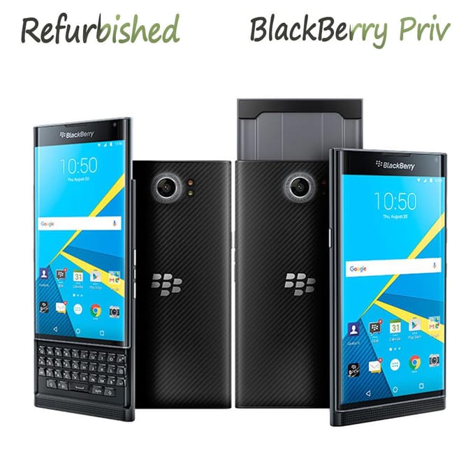 Gereviseerde Blackberry Priv 4G Android 3GB RAM 32GB ROM 18MP 5.4  Mobiele Telefoon Mobiele Telefoon Met 1 SIM PRIV-1 Simple Set zwart