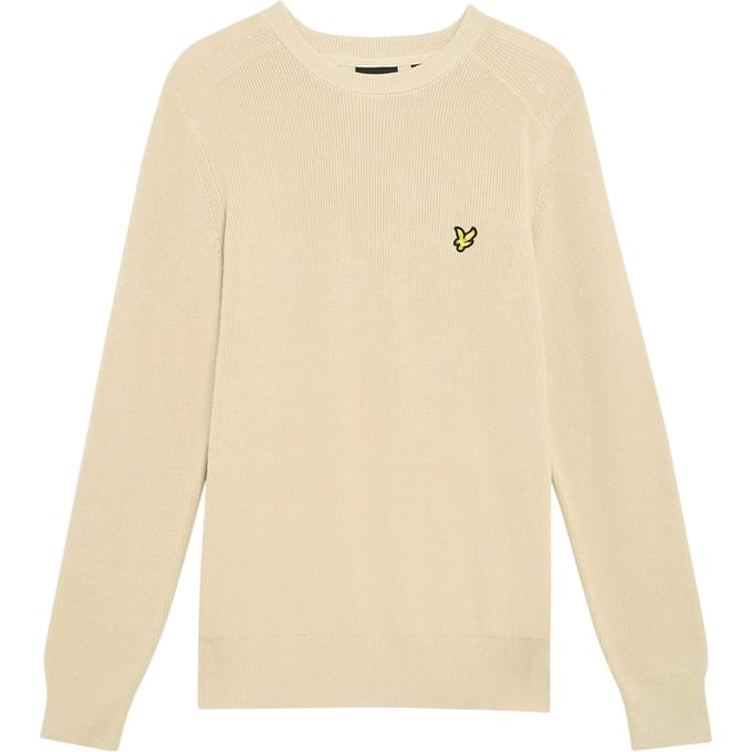 Lyle & Scott Heren Geribbelde Raglan Trui (Grijs Taupe)