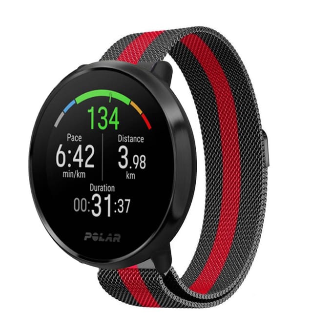 Polar Vantage M Milanese band (zwart/rood)