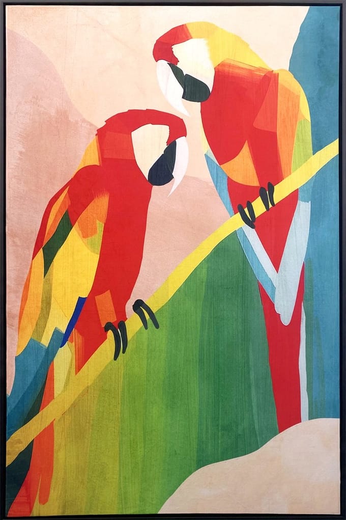 Schilderij papegaai kleurrijk 80x120