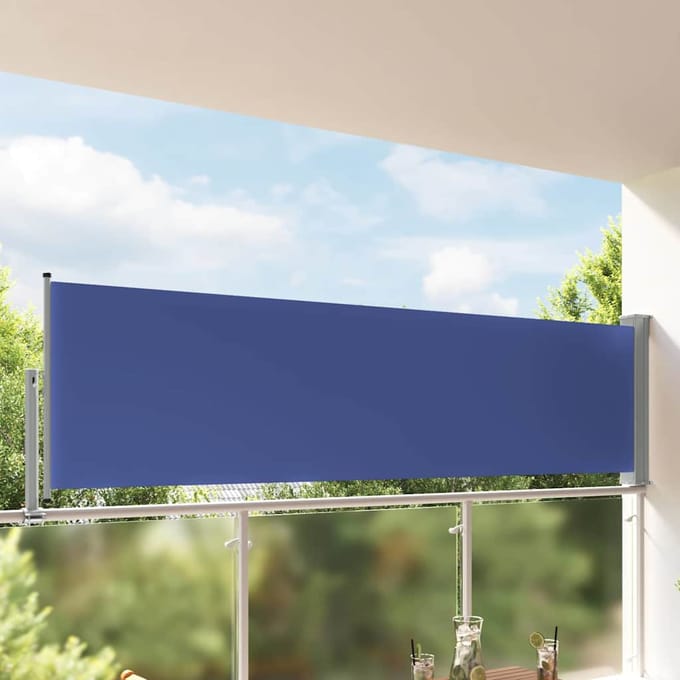 vidaXL - Tuinscherm - uittrekbaar - 100x300 - cm - blauw