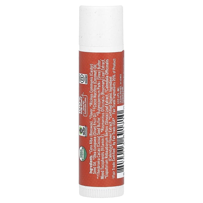 Eco Lips, Jam Packed, lippenbalsem, aardbei, 4,25 g (0,15 oz) brown