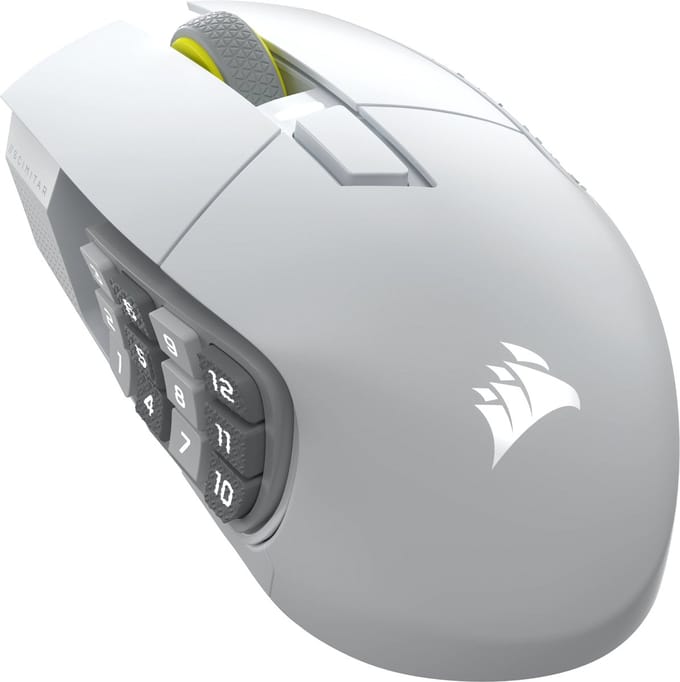 Corsair Scimitar Elite Wireless SE - Draadloze Gaming Muis - Rechtshandig - Bluetooth - Optisch - 33000 DPI - Wit