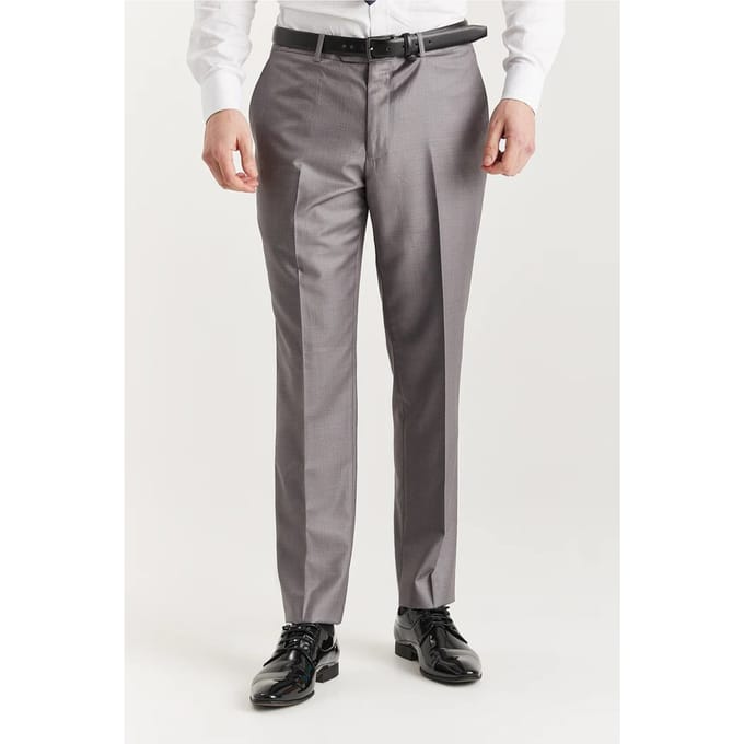 Heren grijze getailleerde broek, slim formeel