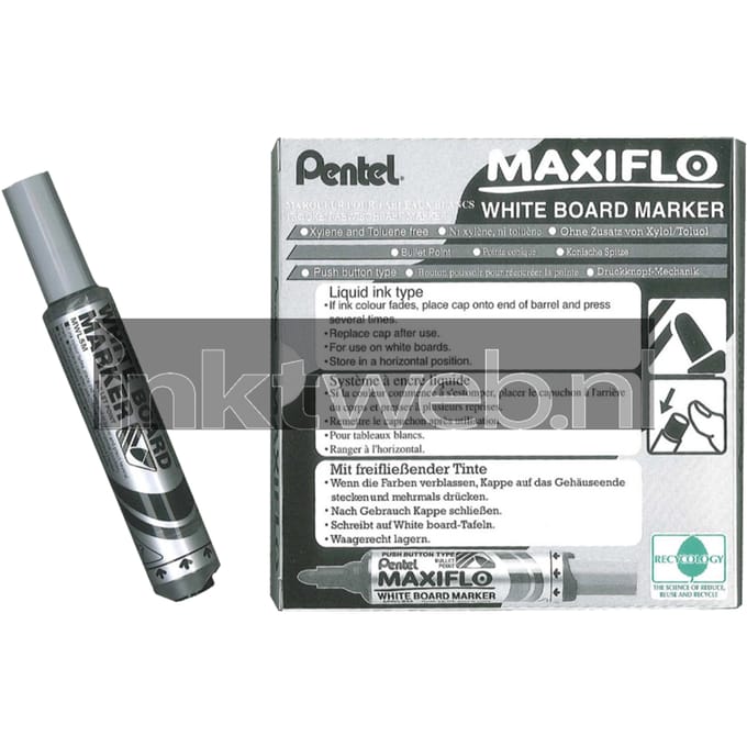Pentel MaxiFlo Whiteboardmarker - 12 stuks