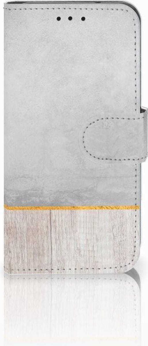 Samsung Galaxy S10e Book Style Case Wood Concrete