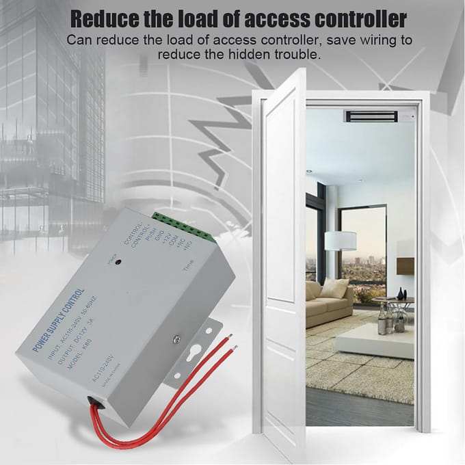 Entrée AC110V-240V Sortie DC 12V 3A 30W Contrôleur d'Alimentation pour Système de Contrôle d'Accès de Porte gray