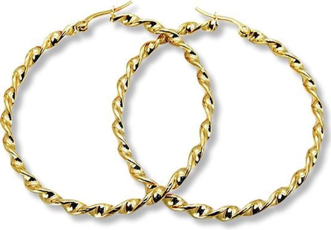 Amanto Oorbellen Eef Gold - 316L Staal - Gedraaid - 3mm - ∅40mm