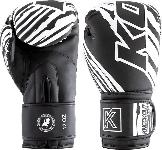 Knockout Gear Bokshandschoenen - Zwart/Wit - 10 oz