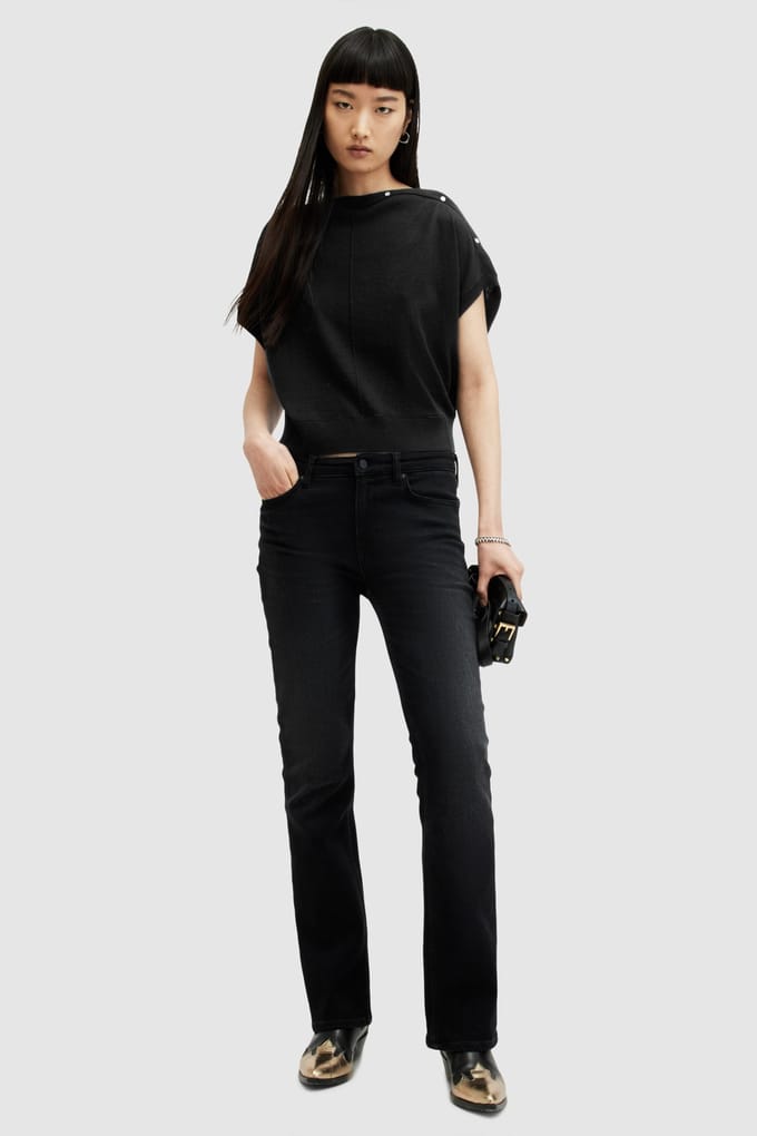 AllSaints Eli Sleeveless Top Black Taglia: XS | Maglioni a maglia Outlet | Donna | Nero