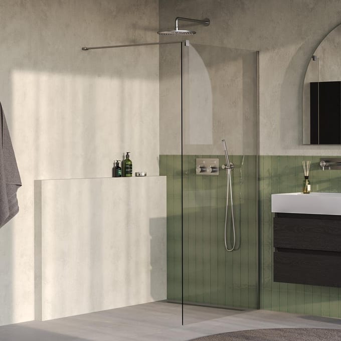 Brauer Oblivion - Inloopdouche - Helder Glas - 100 x 200 cm - incl. Glascoating - PVD RVS-Kleurig Geborsteld
