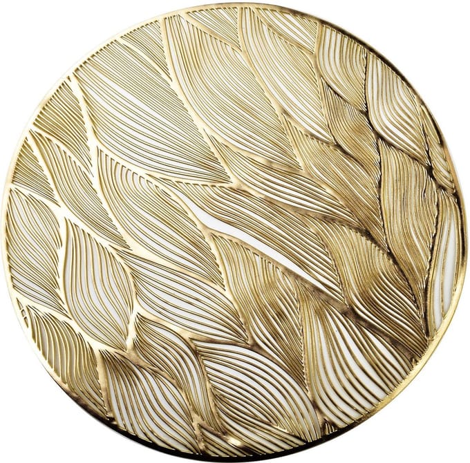 Allesken - Set van 4 placemats/tafelmatten/onderleggers - Rond 38cm - Goud