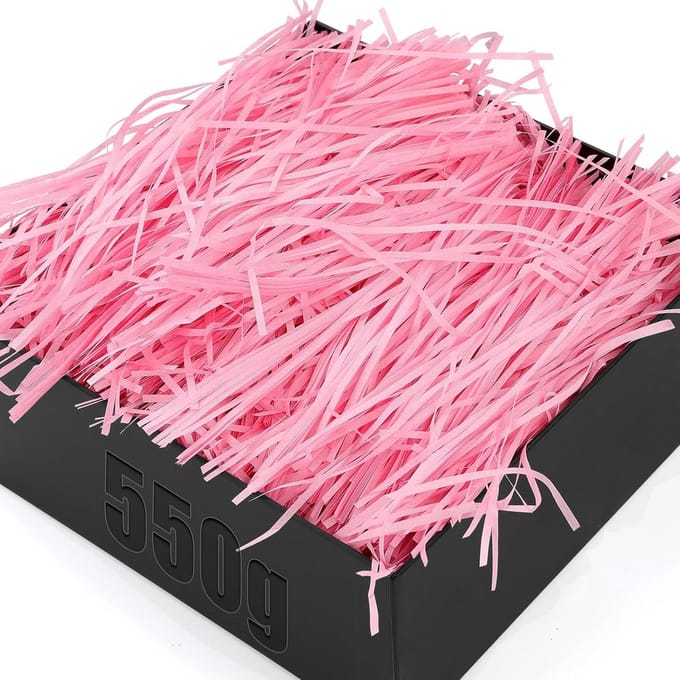 550 g versnipperd papier roze - vulmateriaal voor geschenkdozen en decoratie
