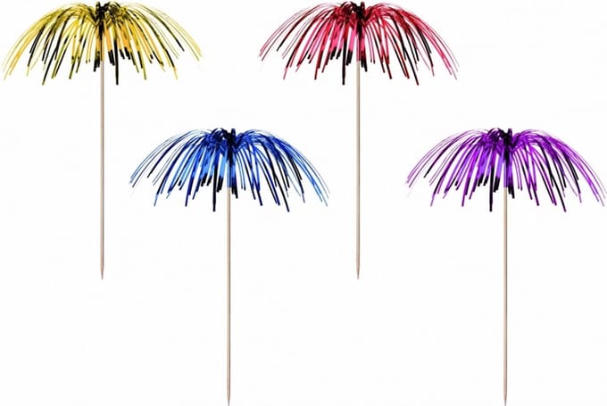 Papstar Decoratie prikkers vuurwerk - 10x - 17 cm - ijscoupe prikkers - ijsprikkers