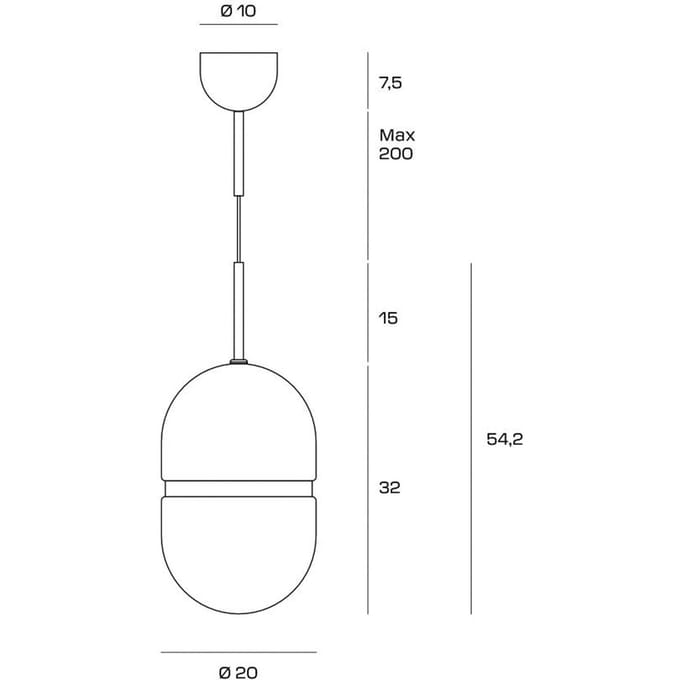 miloox by Sforzin Hanglamp Domu, Ø 20 cm, brons/wit, glas, GX53