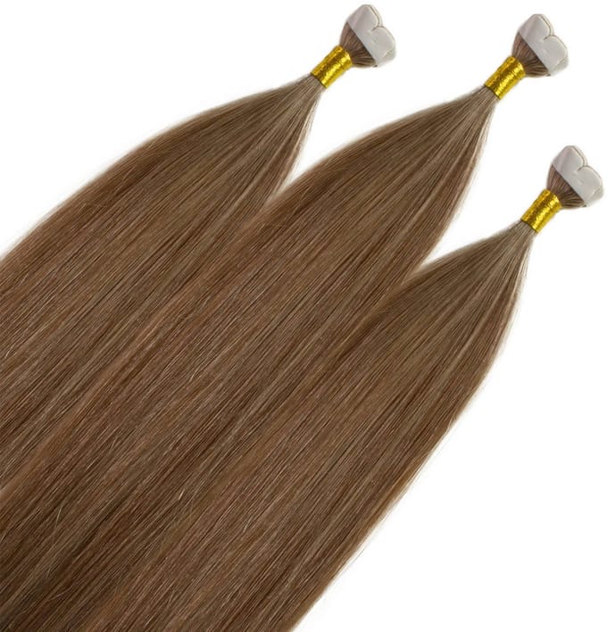 hair2heart Premium Mini Tape Extensions Echt haar - 12 tapes 40 cm Donkerblond