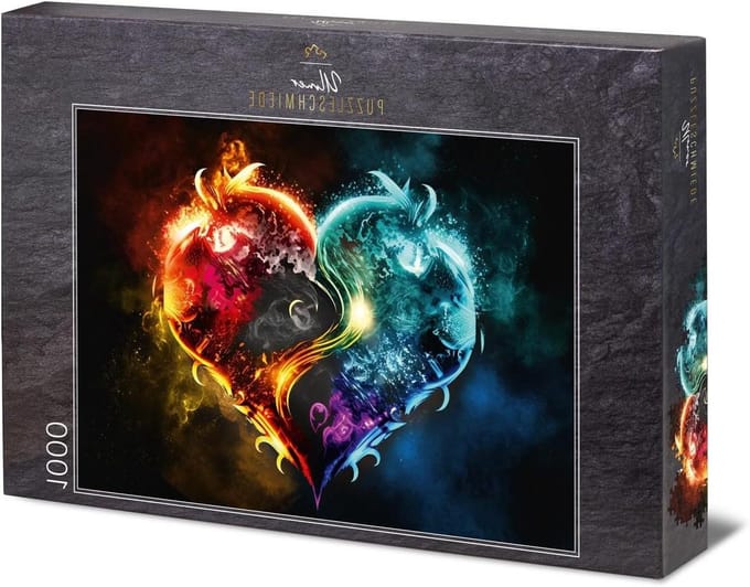 Hartvormige Puzzel - Magisch Hart - Ontspannen Puzzelen - Lichtgevend Effect - 1000 Stukjes - Levendig
