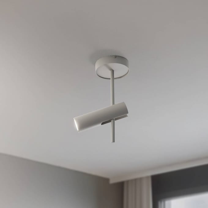 SIGMA Plafondspot Leda 1, taupe, 1-lamp, staal, GU10, hoogte 34 cm