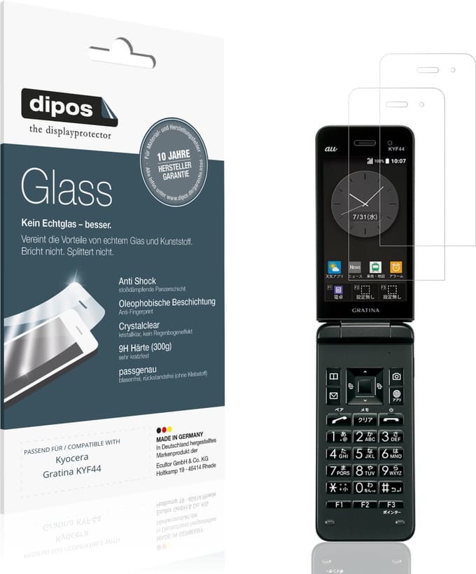 dipos – 2x Pantserfolie geschikt voor Kyocera Gratina KYF44 | 9H Screenprotector