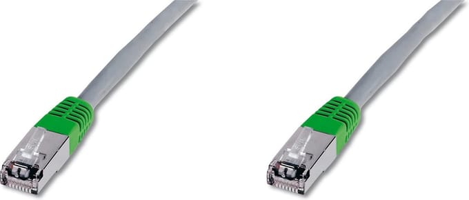 Digitus RJ45 (cross) Netwerkkabel Aansluitkabel CAT 5e SF/UTP 2.00 m Grijs