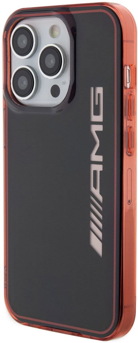 AMG Back cover - iPhone 15 Pro - Zwart - Double Layer - Schokabsorptie - Rood Frame