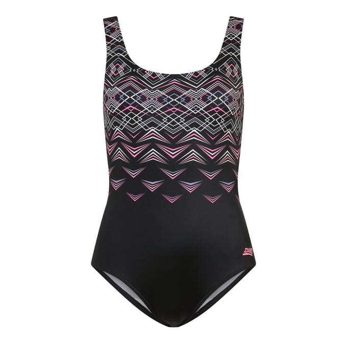 Zoggs Elektrisch Scoopback-eendelig zwempak voor dames (Zwart)