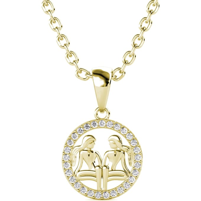 Tweelingen Zodiac Hangers - Goud en Kristal