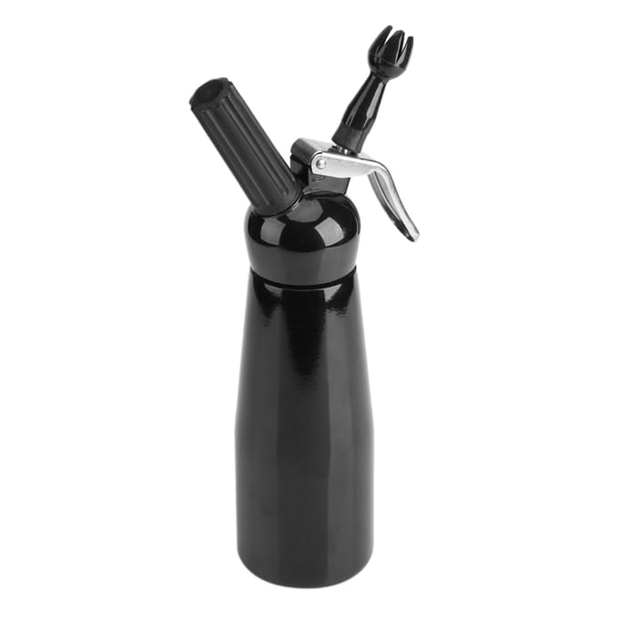 500 ml Zwart Aluminium Slagroom Dessert Boterspuit Schuimmaker L black
