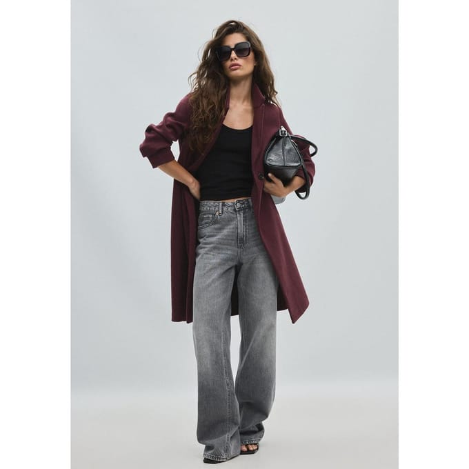 Stradivarius Rechte jas met zachte touch  Purper XS