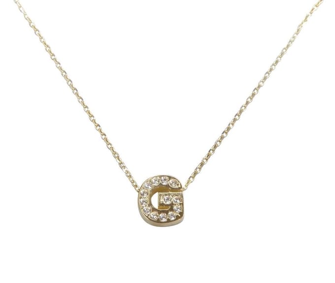 Gouden ketting met G zirkonia hanger