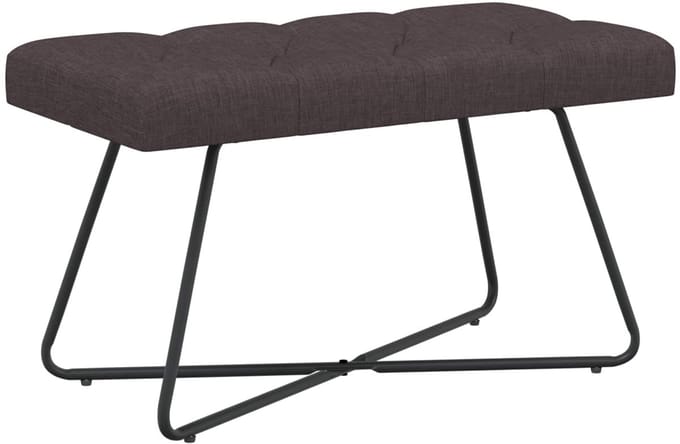 vidaXL - Bank - met - knopen - tufting - Donkerbruin - 80 - x - 40 - x - 46 - cm - Stof