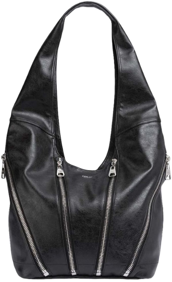 REPLAY schoudertas shopper Shoulder Bag Black zwart