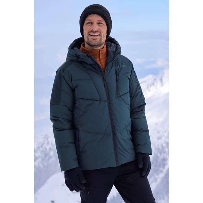 Mountain Warehouse Heren Oslo Extreme Gewatteerd Donsjack (Donkergroen)