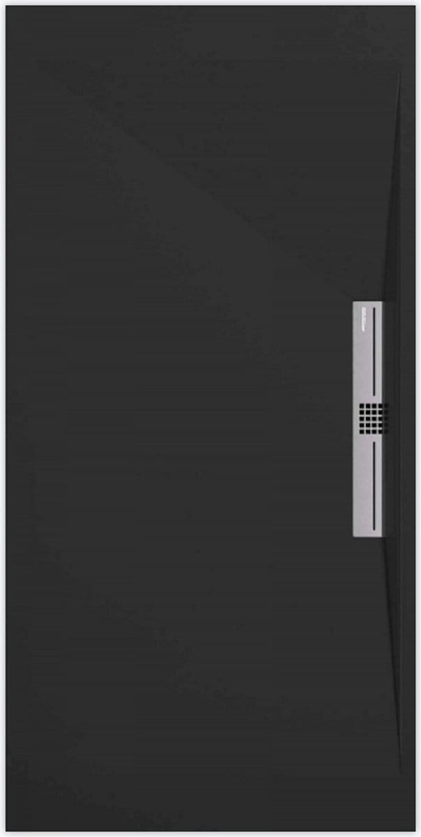 Sanifun douchebak Stone Side Black Smooth 1000 x 900 S