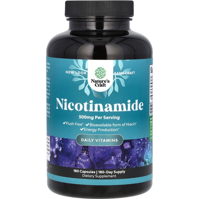 Nature's Craft, Niacinamide, 500 mg, 180 capsules