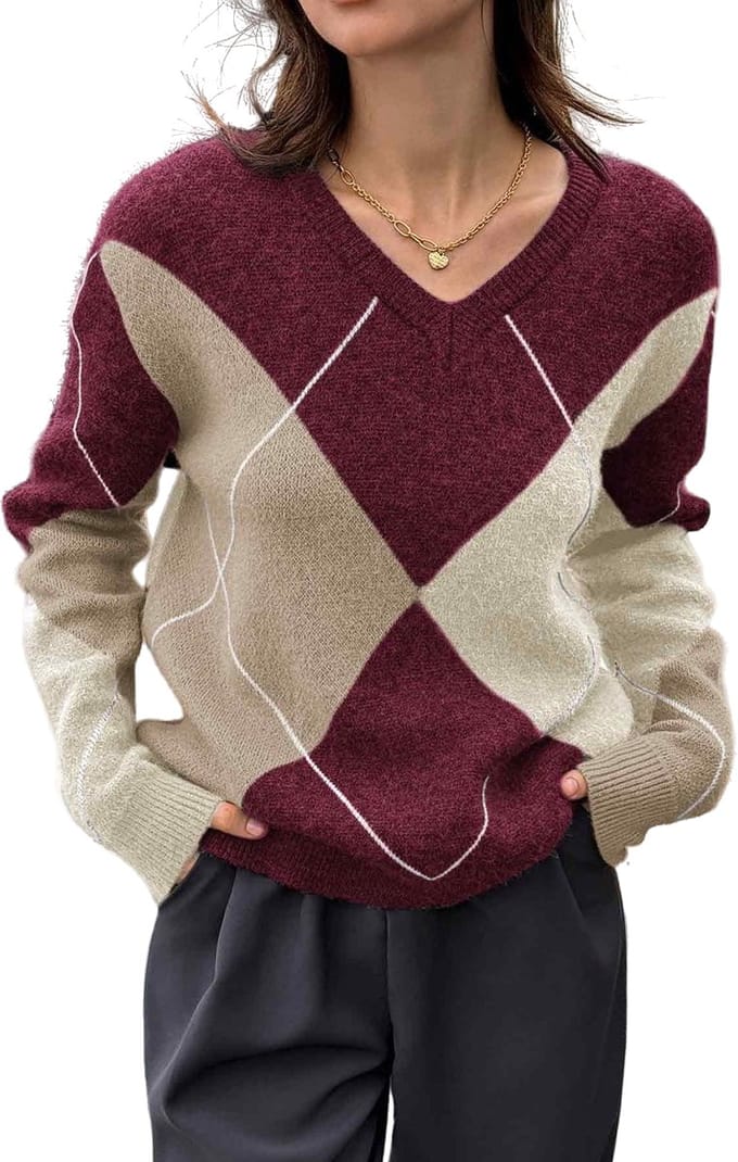 Gebreide Trui - Dames - V Hals - Oversized