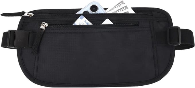 Swiphi® Heuptas - Geldriem - Reisportemonnee - Zwart