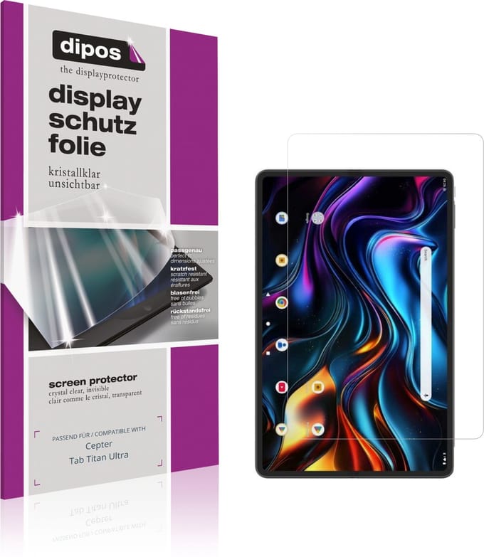 dipos – 2x Beschermfolie geschikt voor Cepter Tab Titan Ultra | Krasbestendige & heldere Screenprotector Ultra-Thin