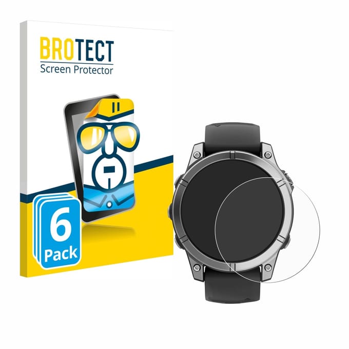 BROTECT - Screenprotector voor Garmin Fenix E - Folie Beschermfolie transparant 6 Stuks