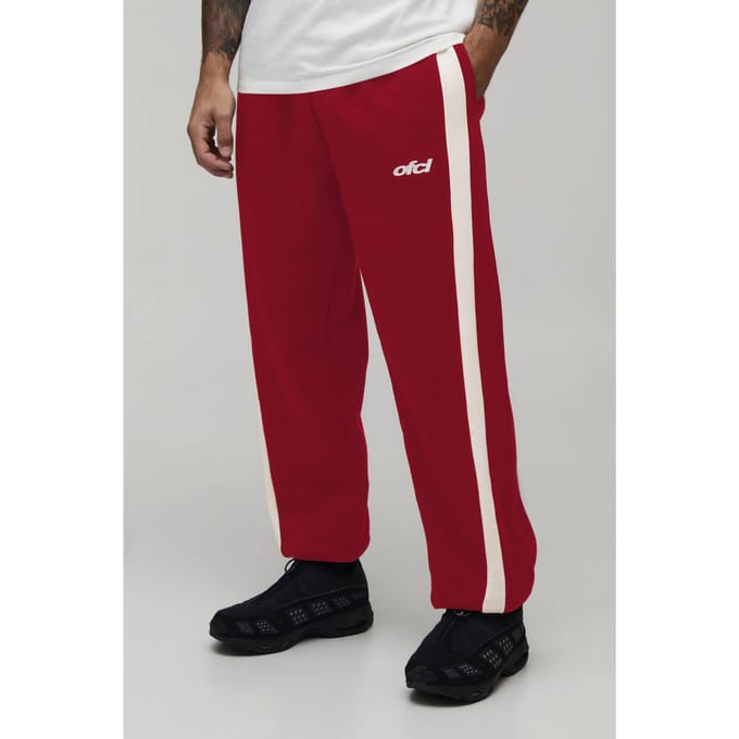 Baggy Fit Joggingbroek Met Panelen En Bungee Zoom | Red | Size Medium