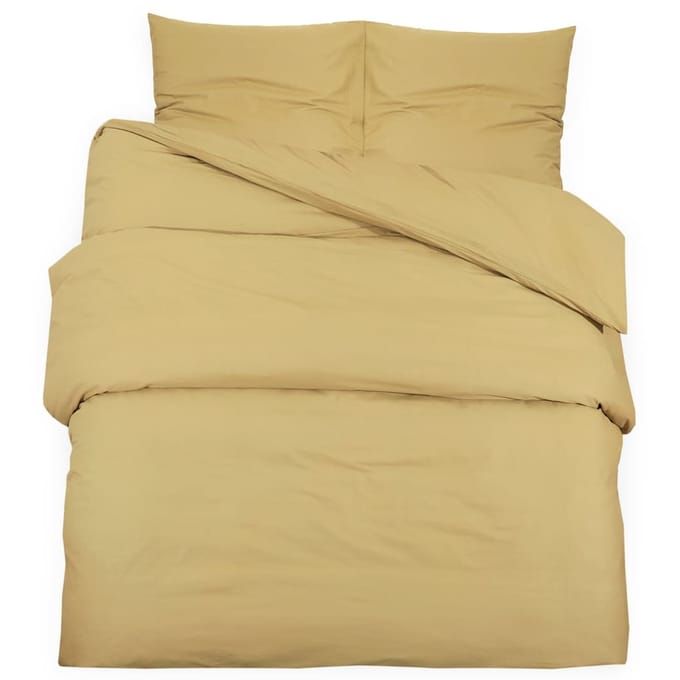 vidaXL - Dekbedovertrekset - lichtgewicht - 200x200 - cm - microvezel - taupe
